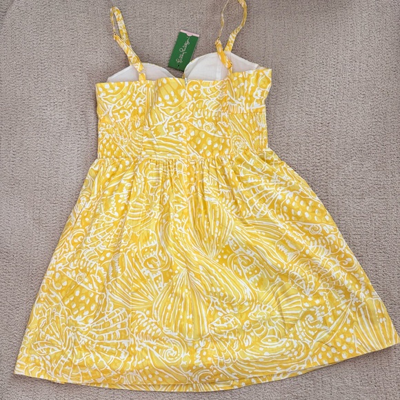 🌼 NEW Lilly Pulitzer Christine Yellow Sunglow Fit & Flare Sun Dress, Size 12 🌼 - Picture 3 of 8